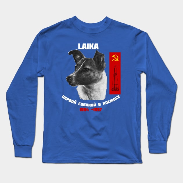 Laika the Space Dog Long Sleeve T-Shirt by ocsling